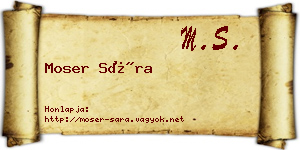 Moser Sára névjegykártya