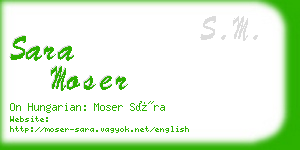 sara moser business card